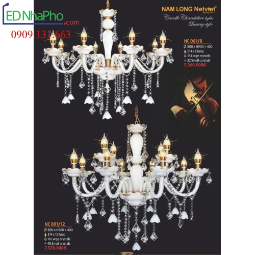 ĐÈN CHÙM TÂN CỔ ĐIỂN NC 001/8