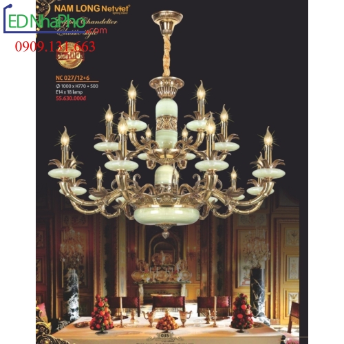 ĐÈN CHÙM CỔ ĐIỂN NC 027/12+6