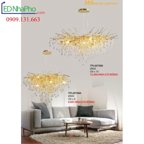 ĐÈN CHÙM PHA LÊ PHÒNG KHÁCH TPL05T800