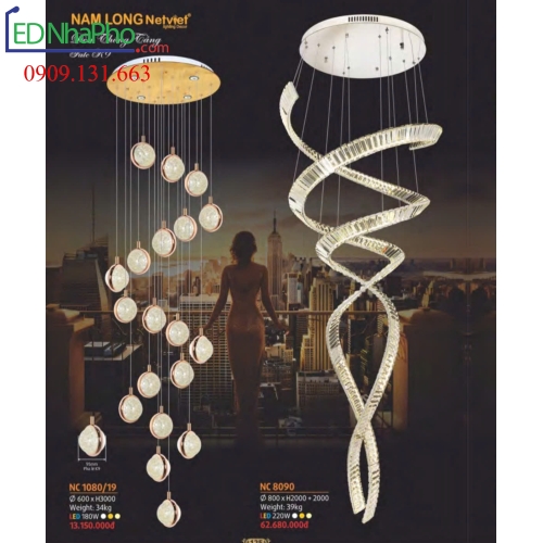 Đèn thả thông tầng 