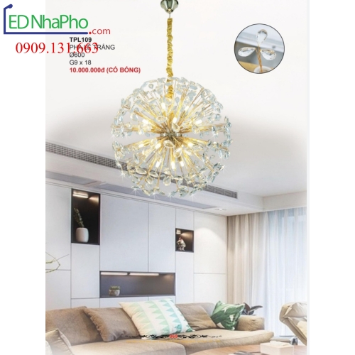 ĐÈN CHÙM PHA LÊ PHÒNG KHÁCH TPL109