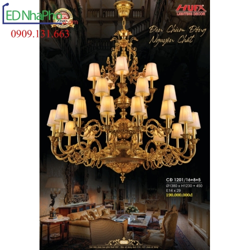 ĐÈN CHÙM CỔ ĐIỂN CĐ 1201/16+8+5