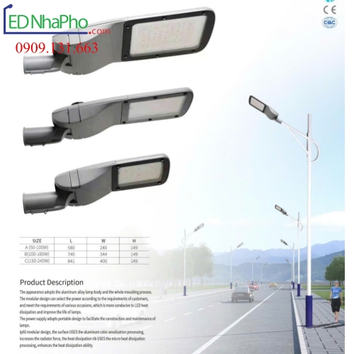Đèn đường led Philips Ampera 160W