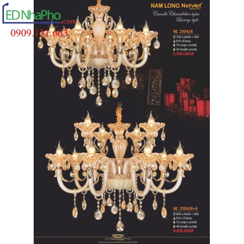 ĐÈN CHÙM TÂN CỔ ĐIỂN NC 2104/8