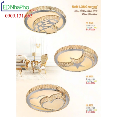 Đèn ốp trần pha lê cao cấp