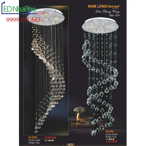 ĐÈN CHÙM THÔNG TẦNG CẦU THANG NC400