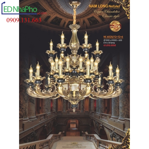 ĐÈN CHÙM CỔ ĐIỂN NC 6020/12+12+6