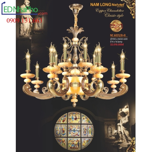 ĐÈN CHÙM CỔ ĐIỂN NC 6031/8+8