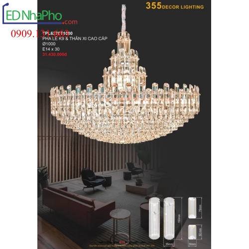 ĐÈN CHÙM PHA LÊ PHÒNG KHÁCH TPL6270T1000