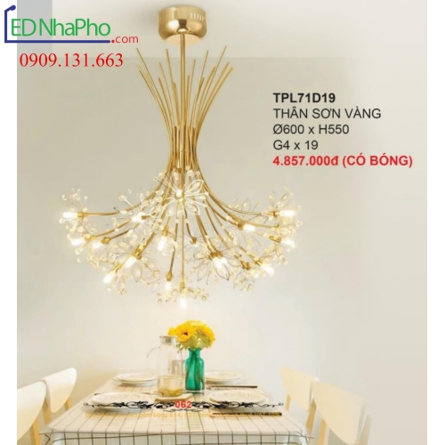 ĐÈN CHÙM PHA LÊ PHÒNG KHÁCH TPL71D19