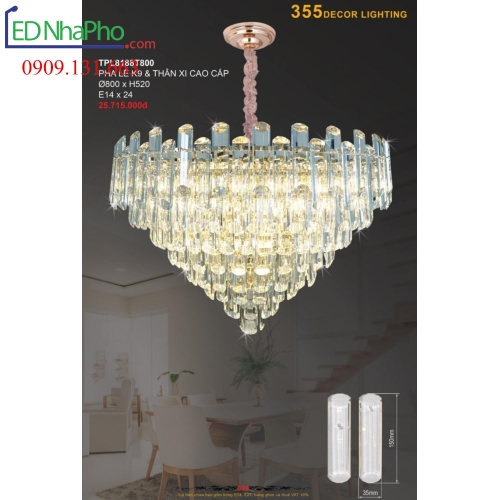ĐÈN CHÙM PHA LÊ PHÒNG KHÁCH TPL8188T800