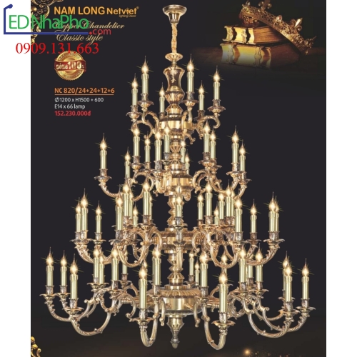 ĐÈN CHÙM CỔ ĐIỂN NC 820/28+14+7