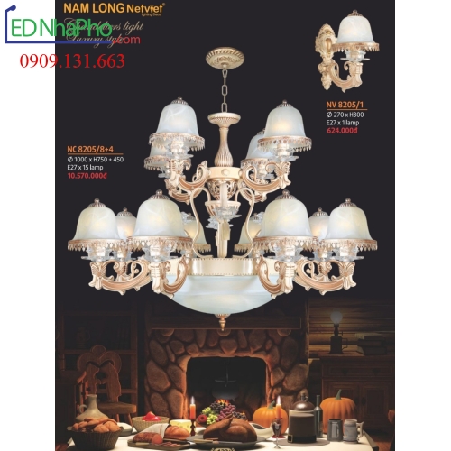 ĐÈN CHÙM TÂN CỔ ĐIỂN NC 8205/8+4