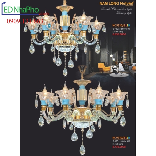 ĐÈN CHÙM TÂN CỔ ĐIỂN NC 9310/6LED