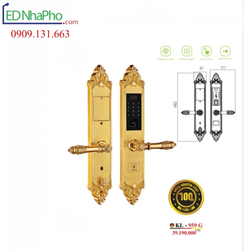 Khóa cửa gỗ vân tay KL - 959G