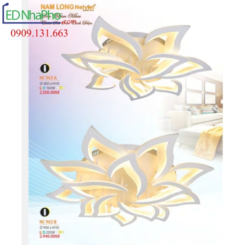Đèn ốp trần pha lê NC 963A/ NC 963B