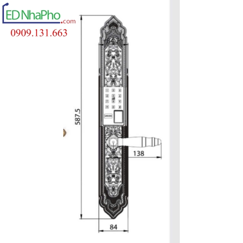 Khóa cửa gổ vân tay KL-989 FS