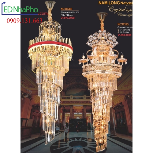 ĐÈN CHÙM THÔNG TẦNG CẦU THANG NC88588/NC99153