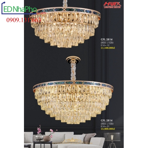 ĐÈN CHÙM PHA LÊ PHÒNG KHÁCH CFL2814