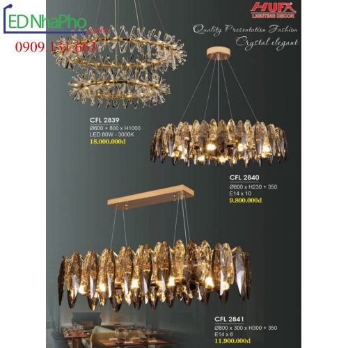 ĐÈN CHÙM PHA LÊ PHÒNG KHÁCH CFL2841/CFL2839