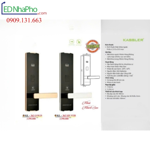 Khóa cửa phòng khách sạn KL-363