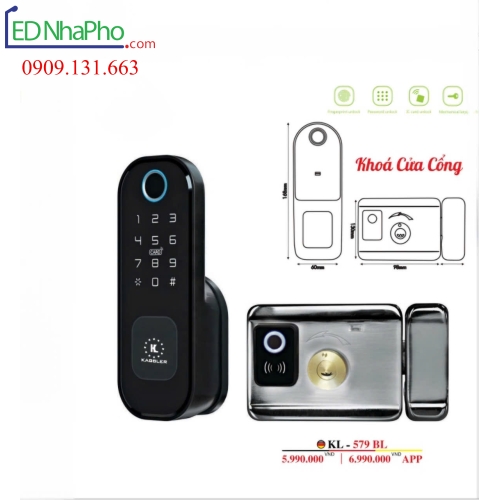 Khóa cửa cổng vân tay ngoài trời KL579BL