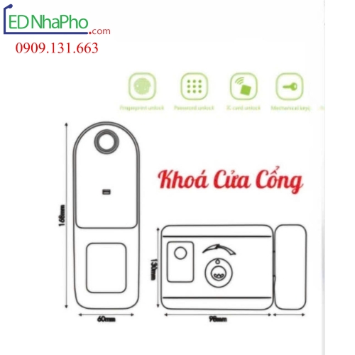 Khóa cửa cổng vân tay ngoài trời KL579BL