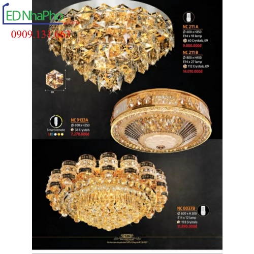 ĐÈN ỐP TRẦN PHA LÊ NC 0037B